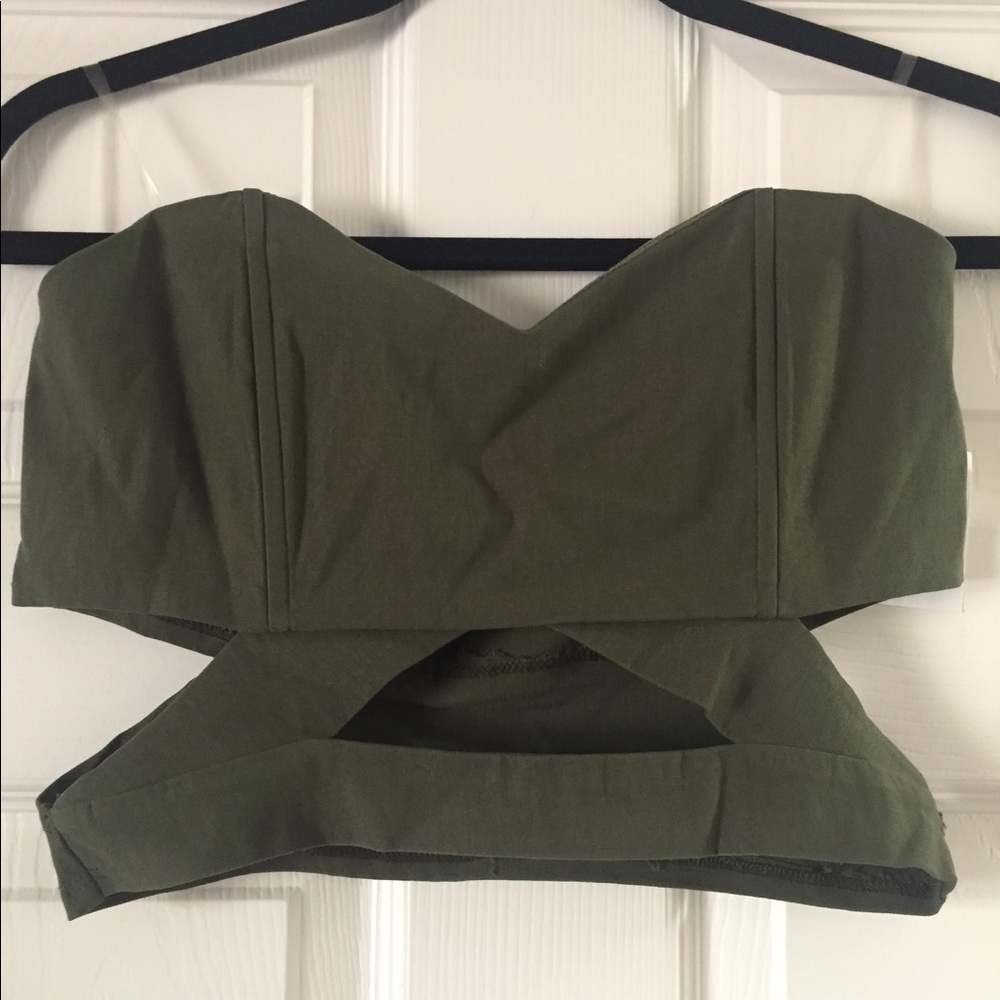 Cut out olive crop top